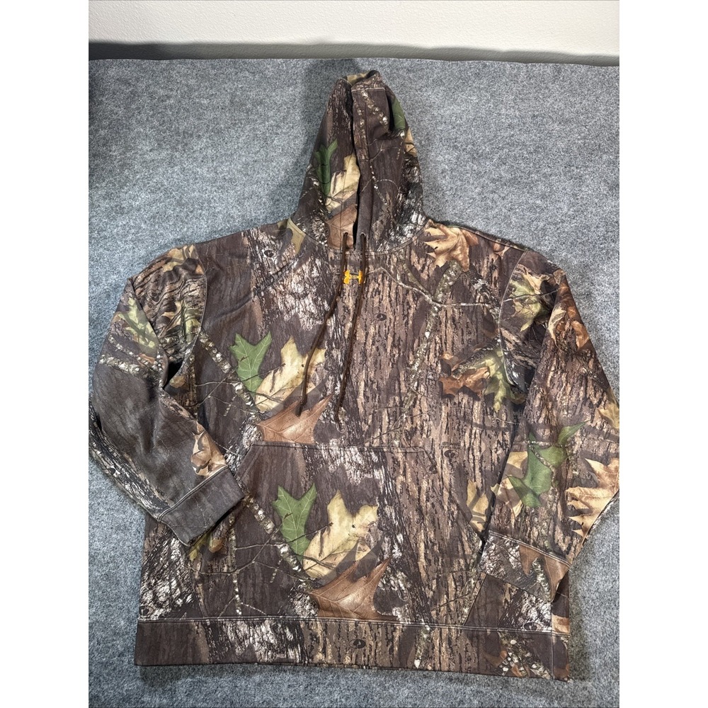 Under Armour Camo Hoodie Sweatshirt Mens XL UA Storm Mossy Oak Break-Up